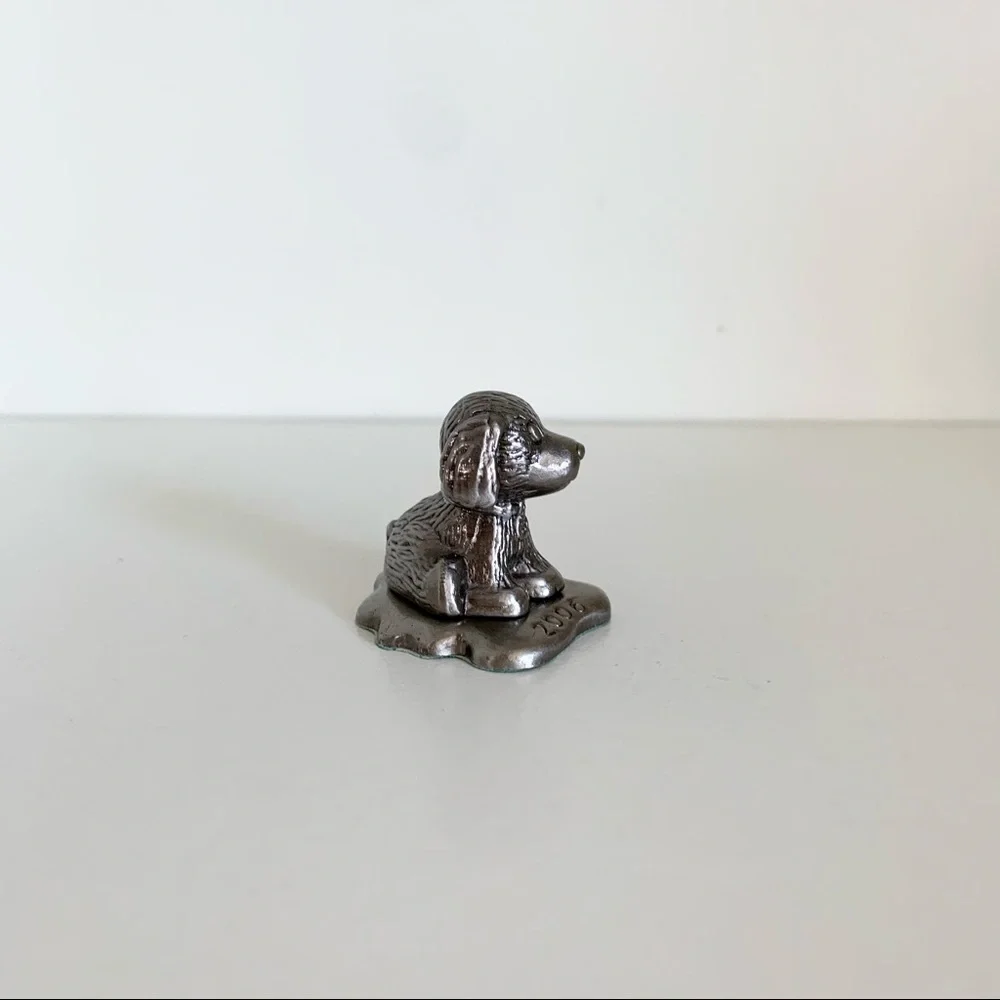 Vintage Girl Scout puppy solid metal statuette